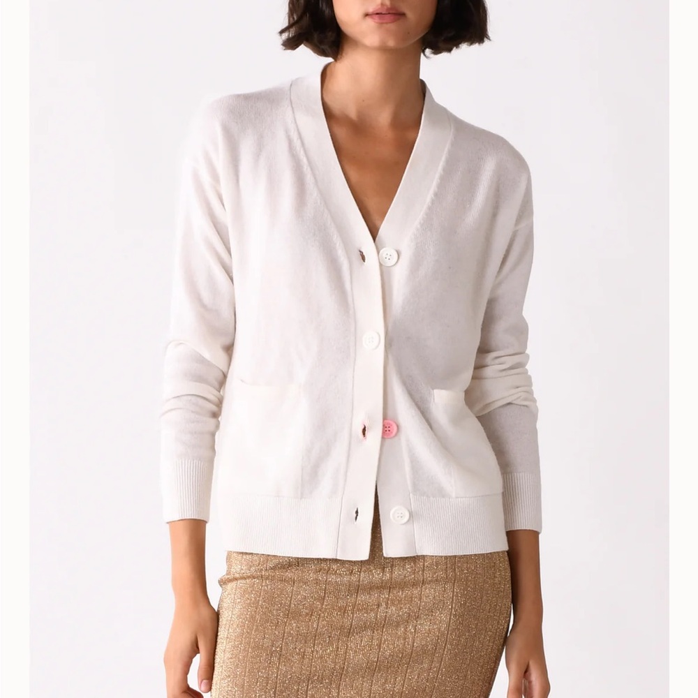 NWT Wear Cissa Elegant Cream Cashmere Cardigan